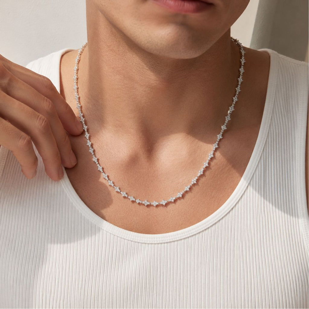 Crystal Cut Chain 6mm Silver