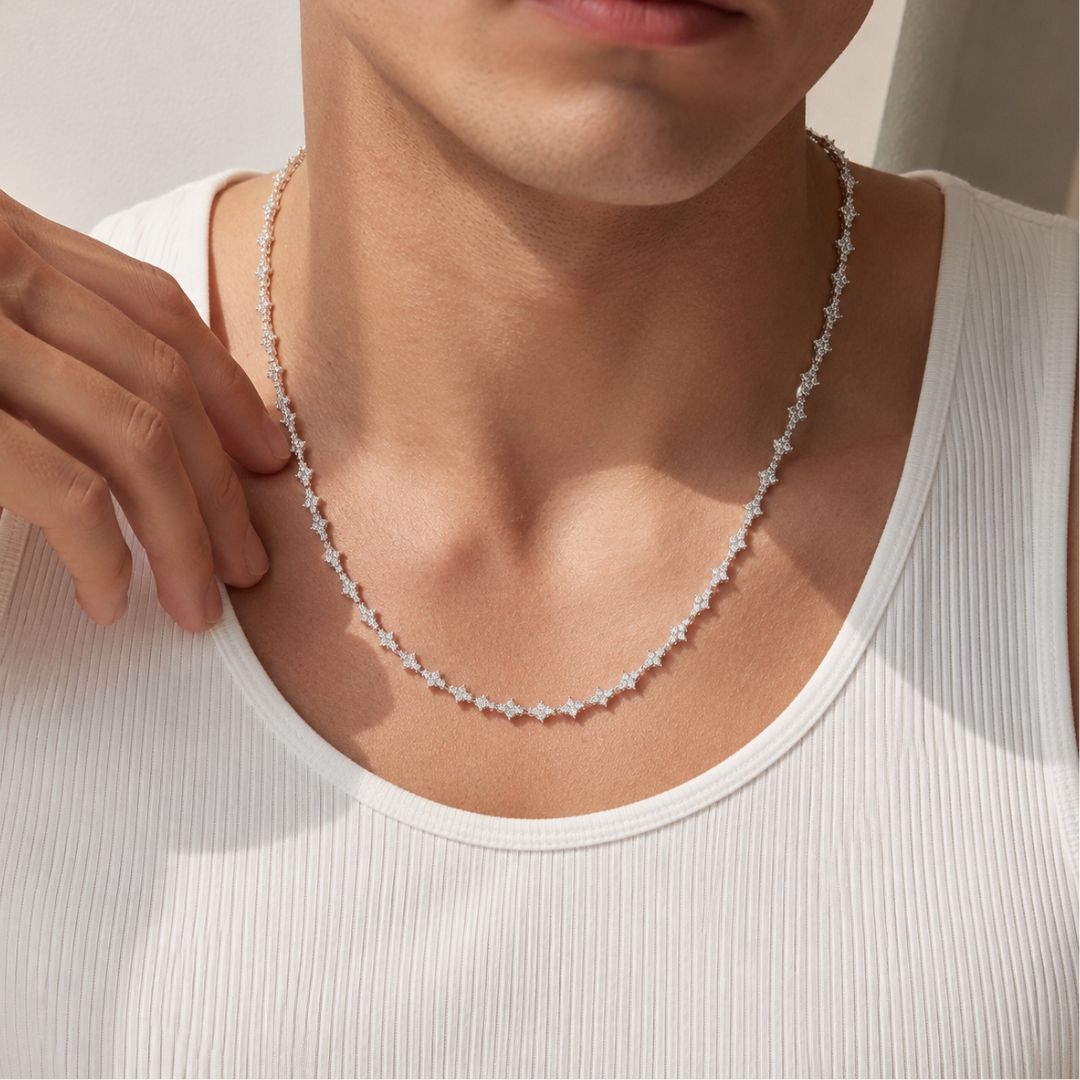 Crystal Cut Chain 6mm Silver
