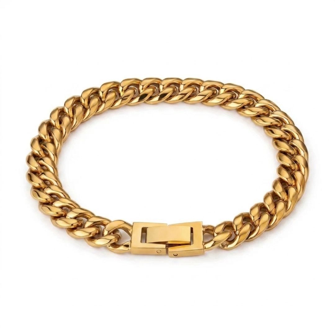 Cuban link bracelet 8mm Gold