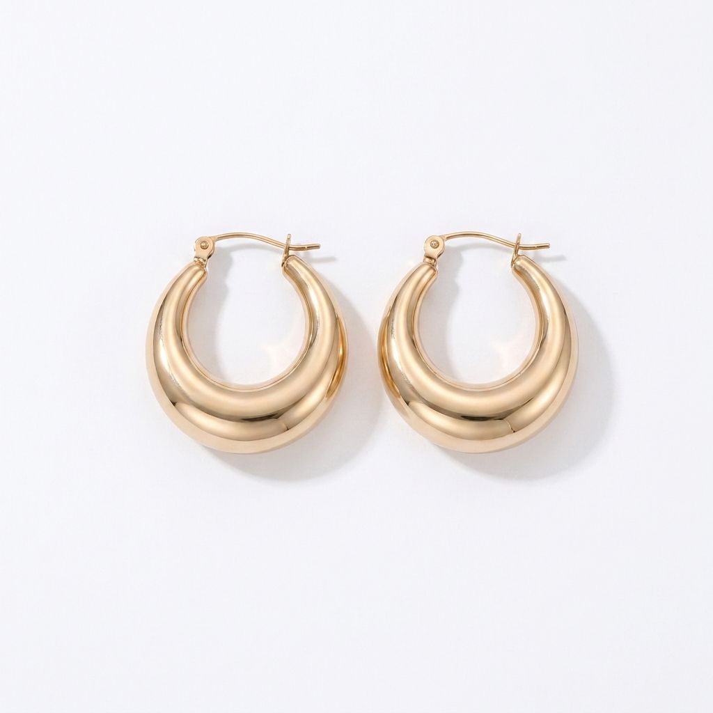 Dome Hoop Earrings Gold