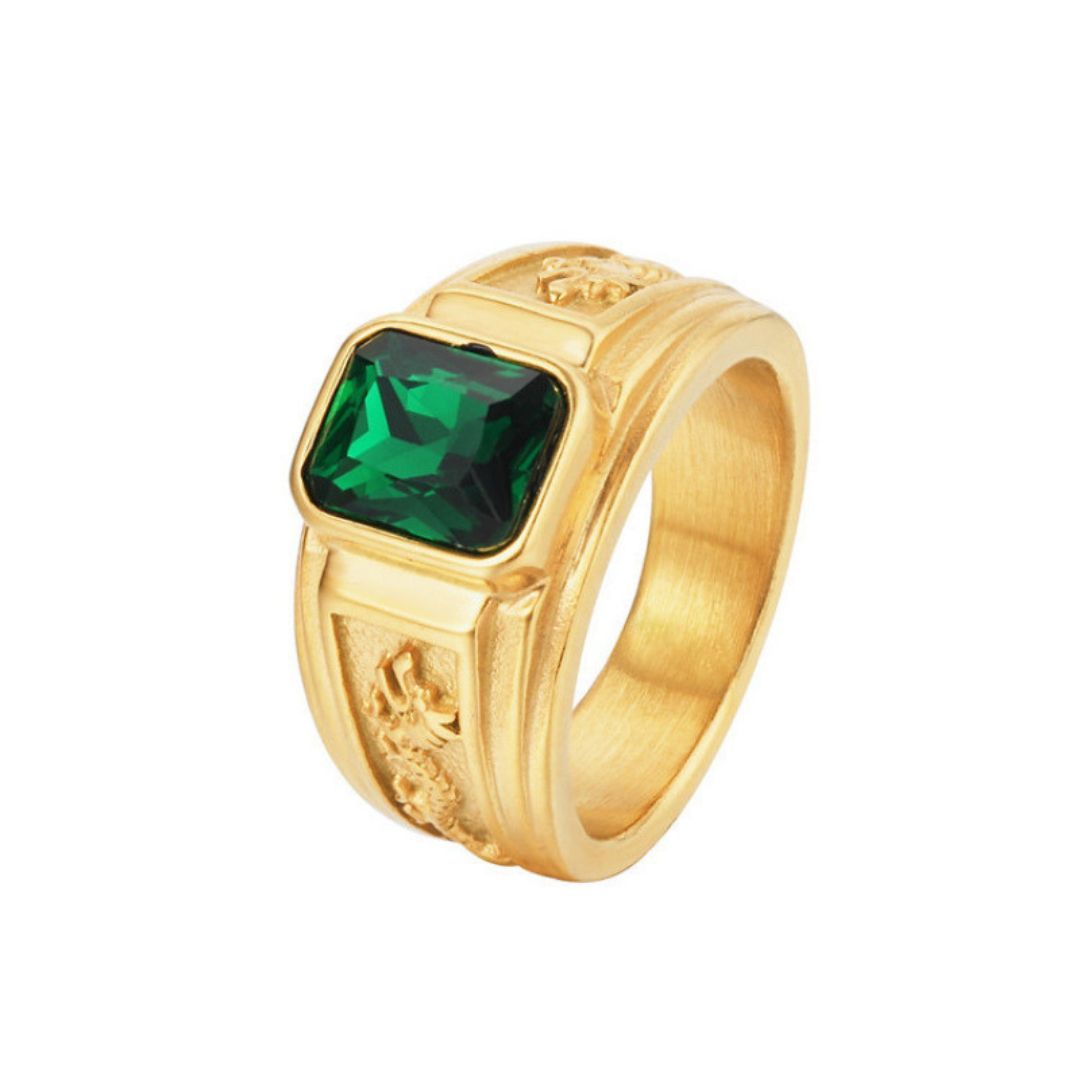 Emerald signet ring Gold