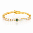 Emerald Clover Tennis Bracelet Gold