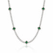 Emerald Clover Tennis Chain Silver
