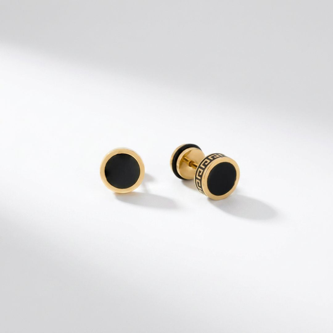 Greek Stud Earrings Gold