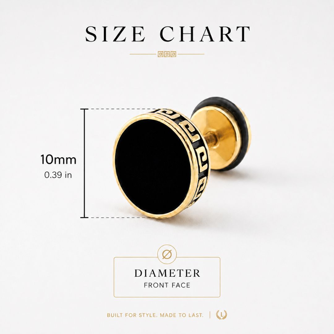 Greek Stud Earrings Gold
