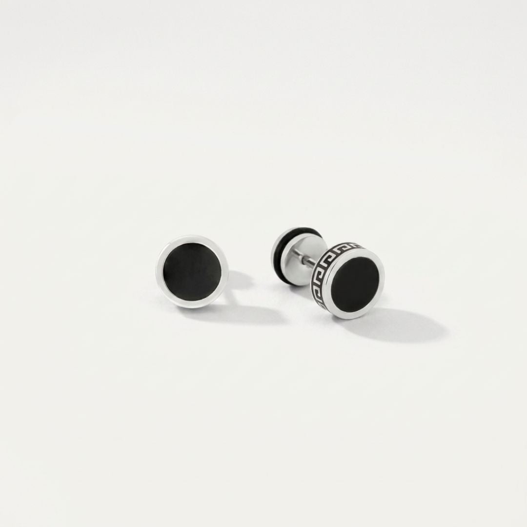 Greek Stud Earrings Silver