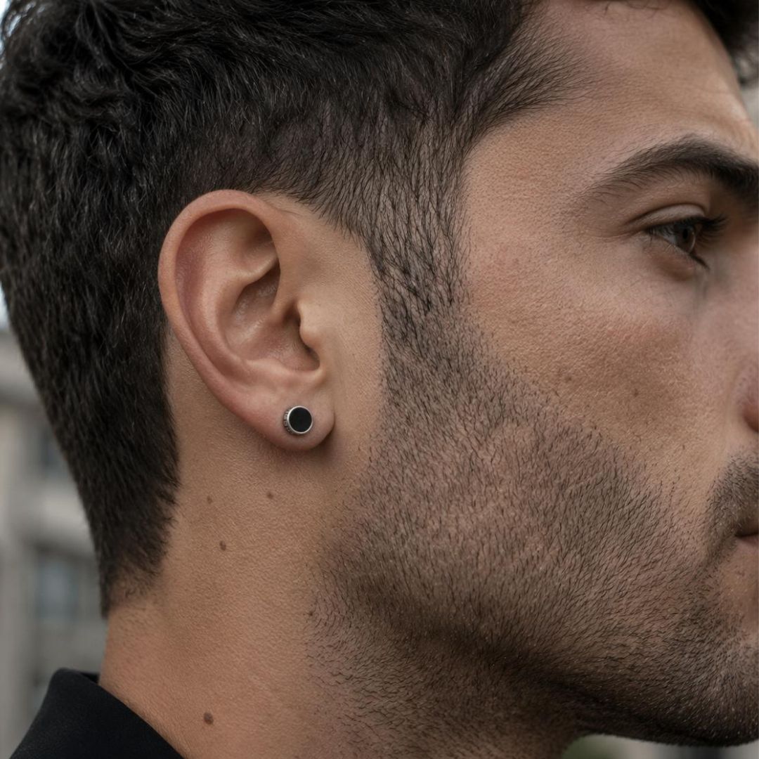Greek Stud Earrings Silver
