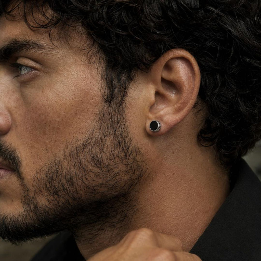 Greek Stud Earrings Silver