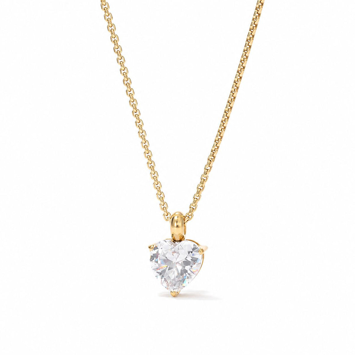 Heart stone pendant necklace Gold