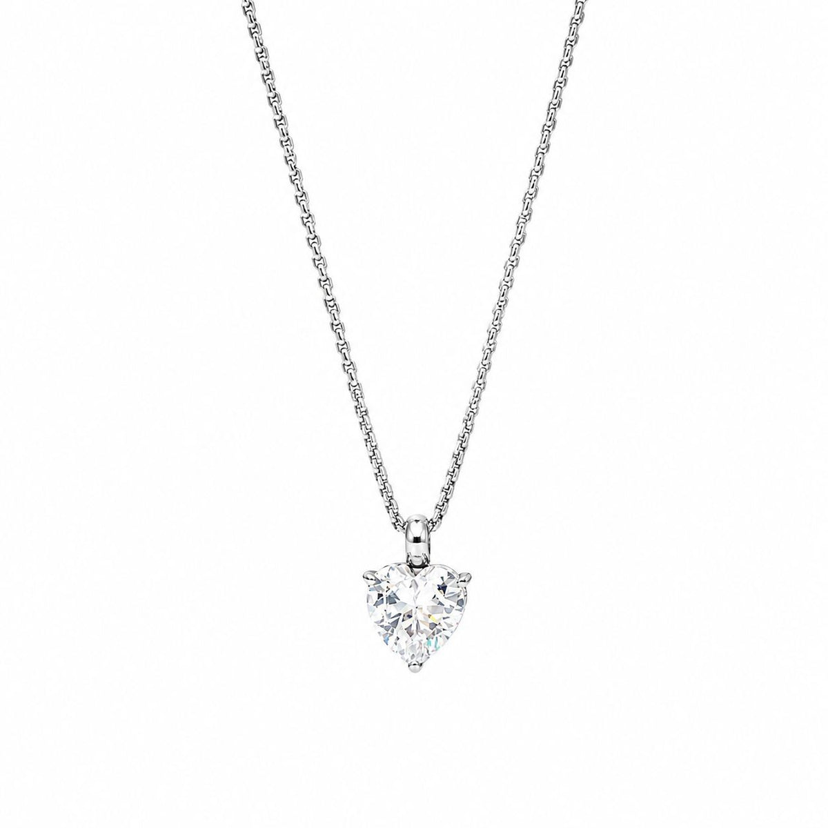 Heart stone pendant necklace Silver