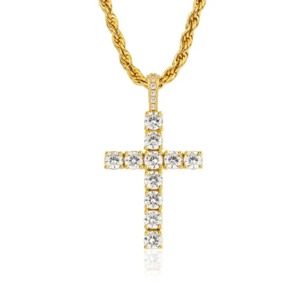 Iced Cross pendant Gold