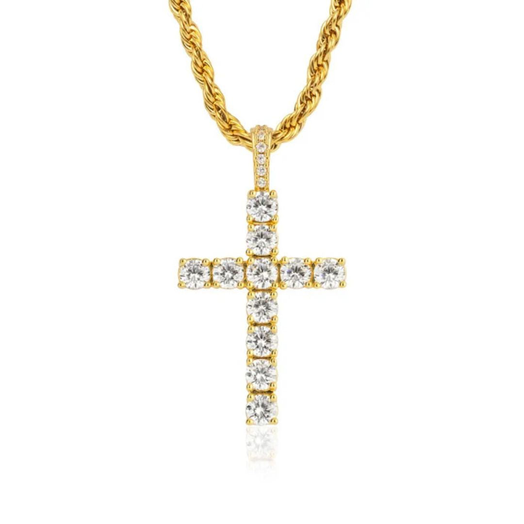 Iced Cross pendant Gold