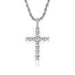 Iced Cross pendant Silver