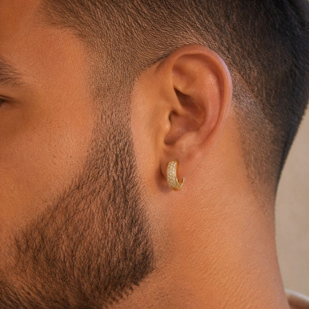 Iced hoop earrings Gold