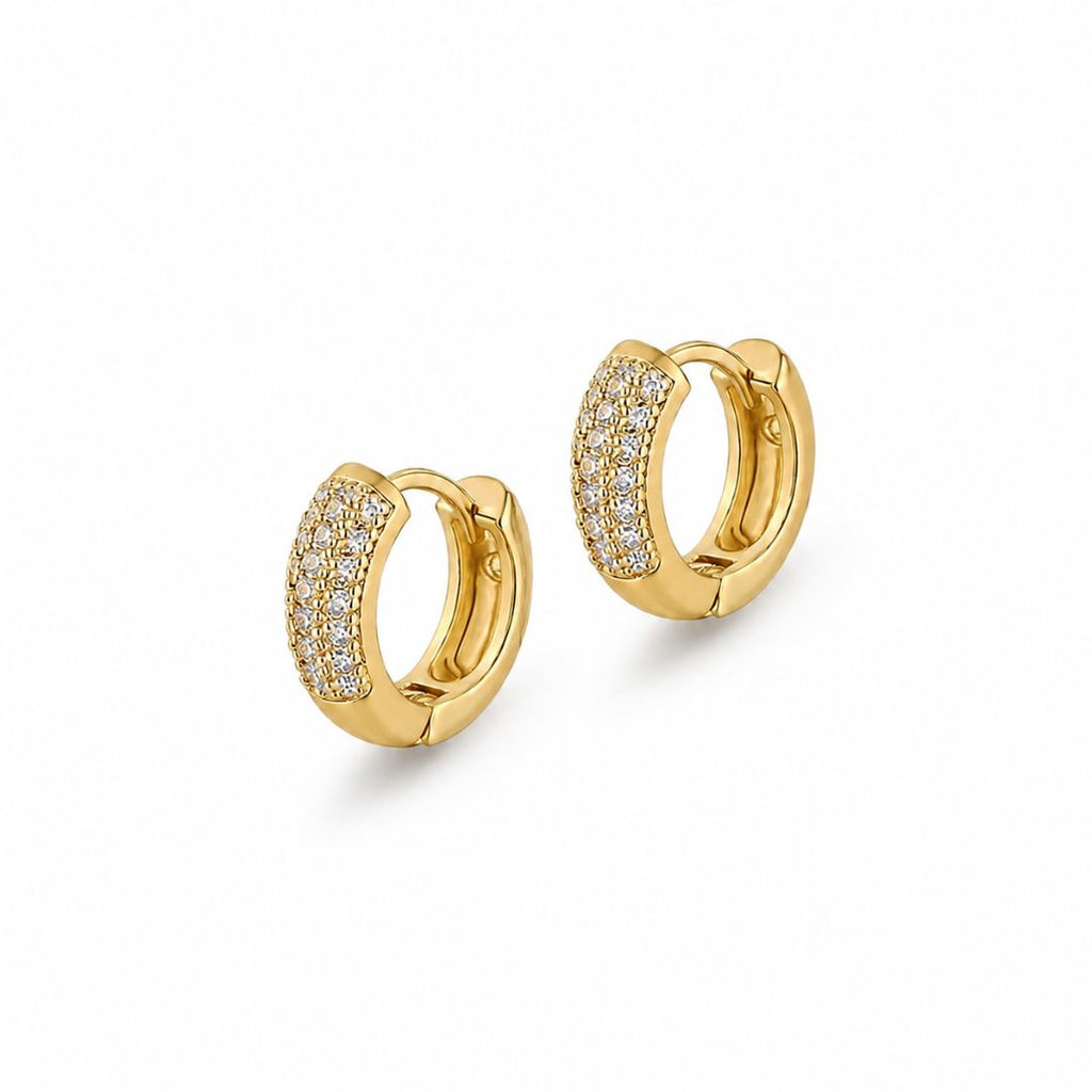 Iced hoop earrings Gold