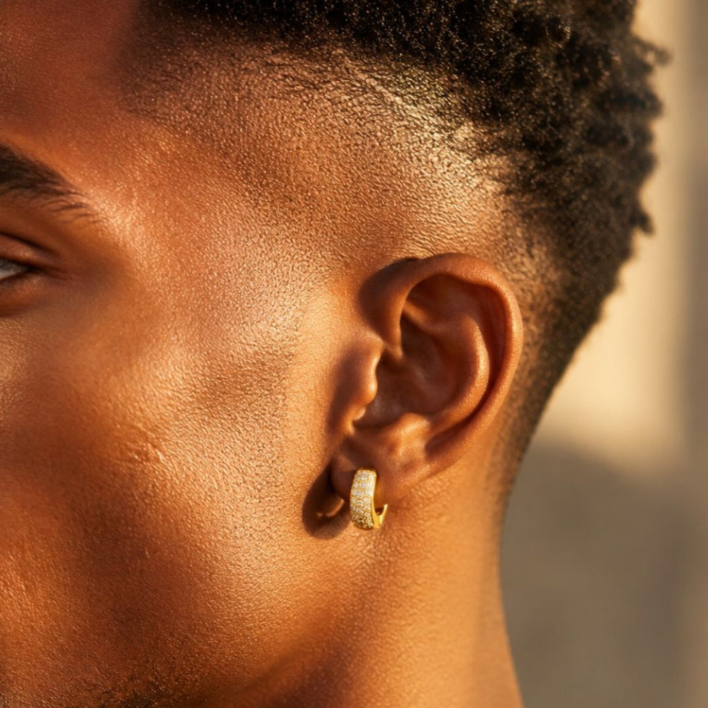 Iced hoop earrings Gold
