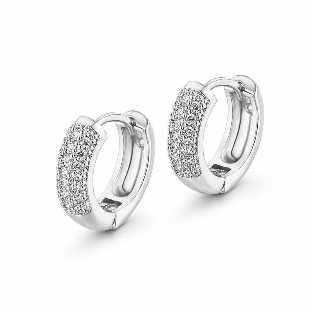 Iced hoop earrings Silver