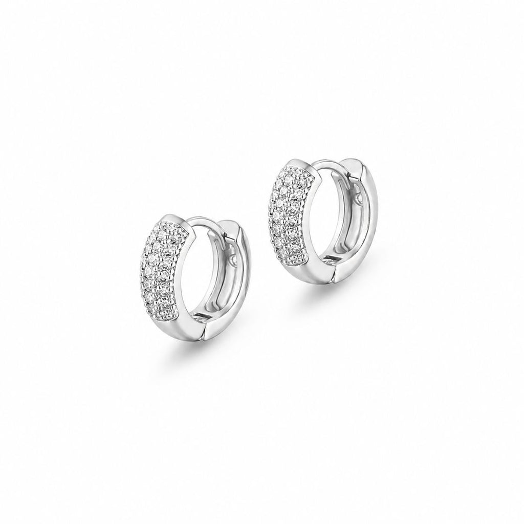 Iced hoop earrings Silver
