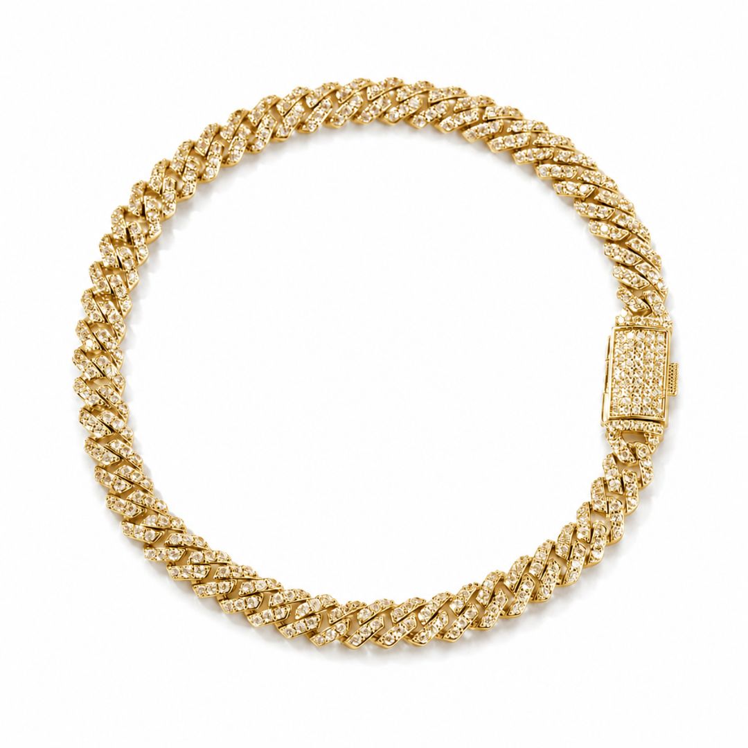 Iced Cuban Link Bracelet 6mm Gold