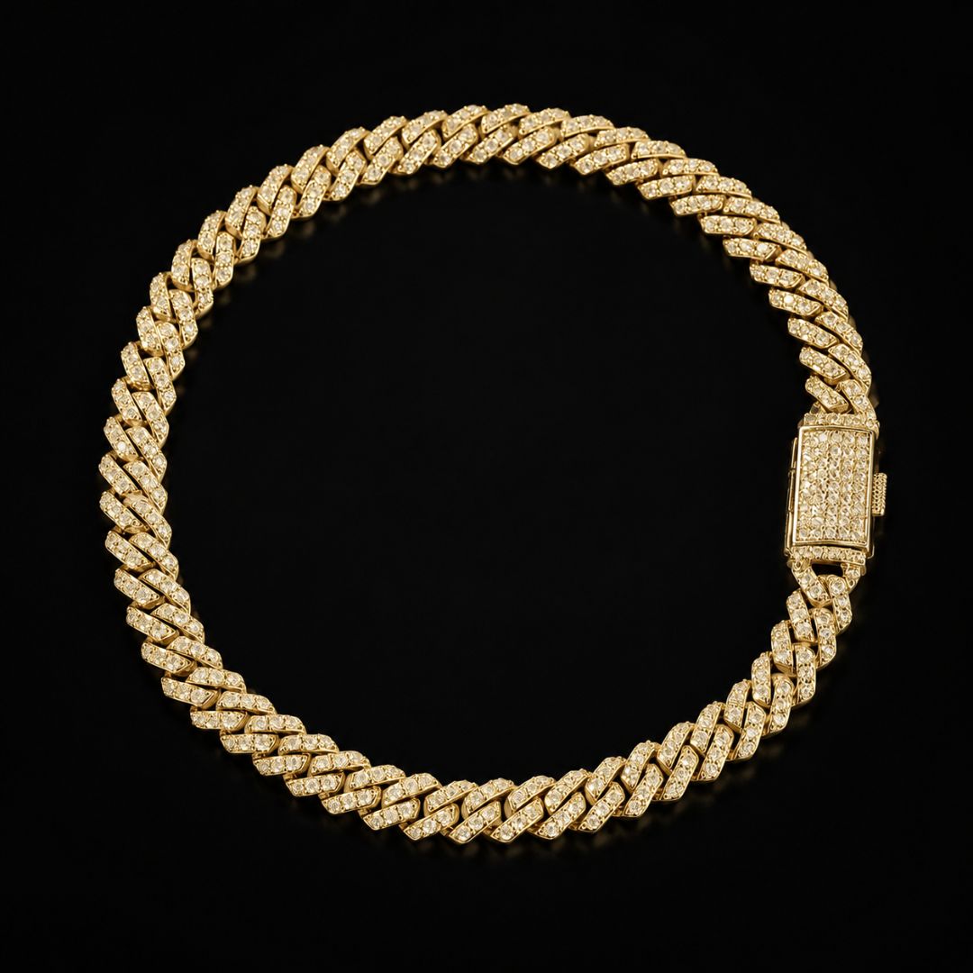Iced Cuban Link Bracelet 6mm Gold