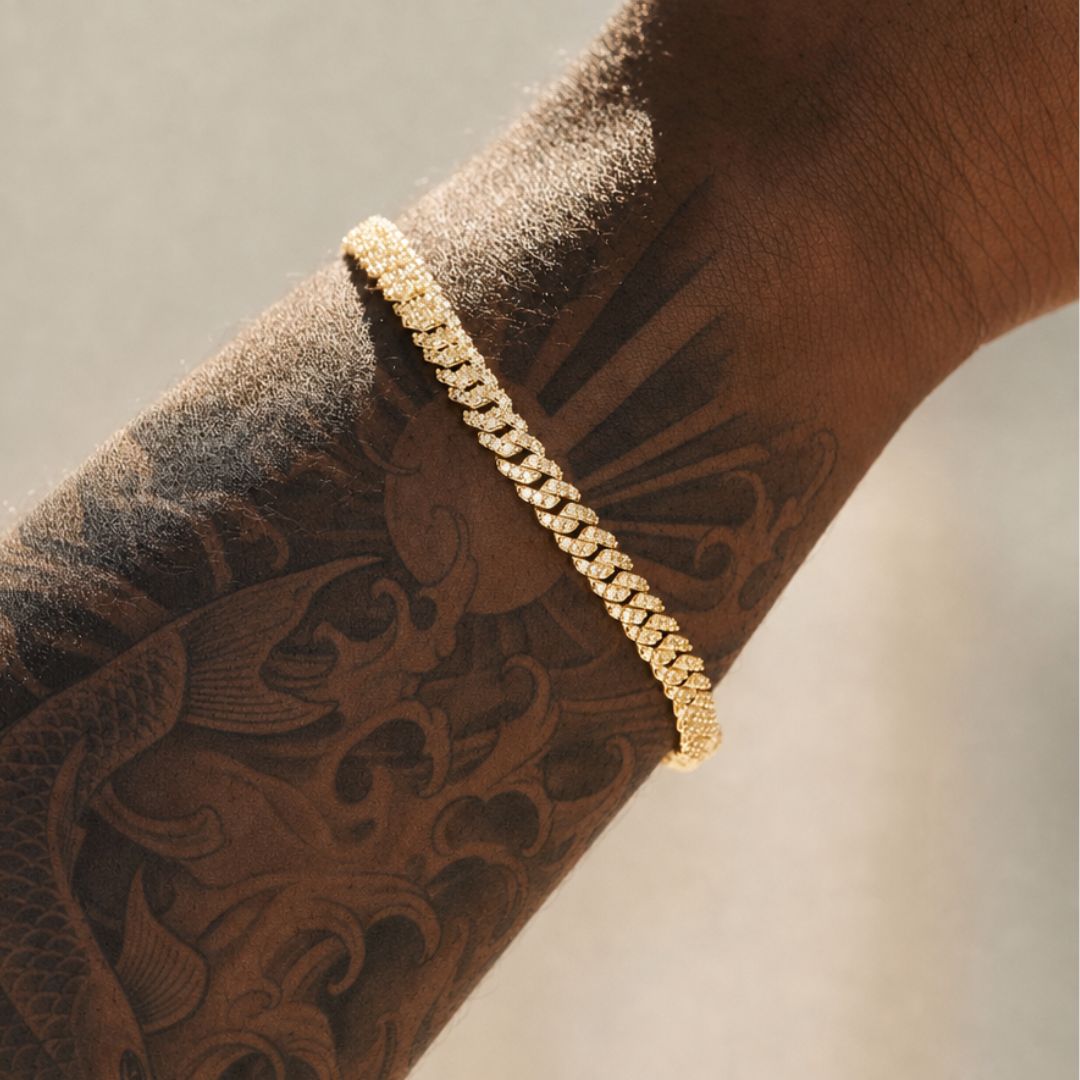 Iced Cuban Link Bracelet 6mm Gold
