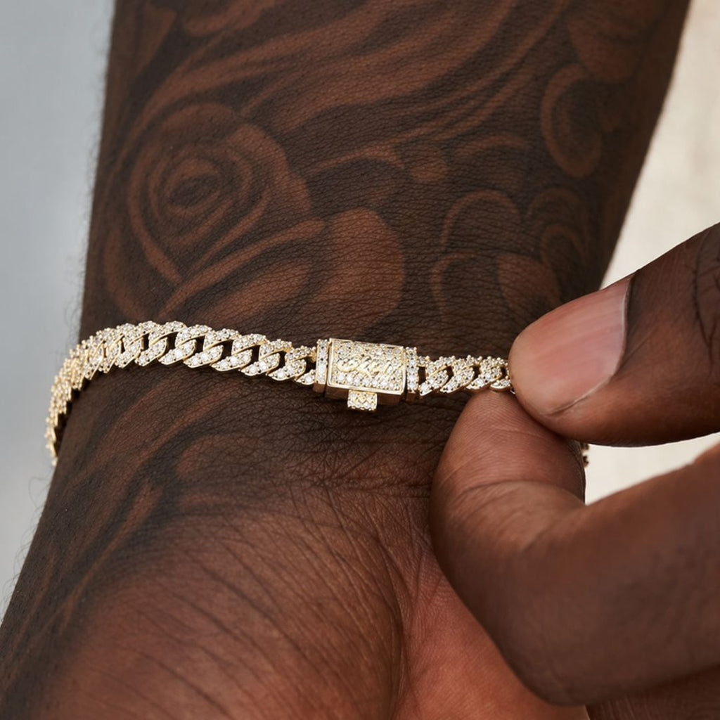 Iced Cuban Link Bracelet 6mm Gold