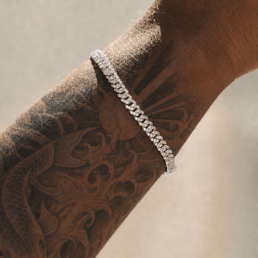 Iced Cuban Link Bracelet 6mm Silver