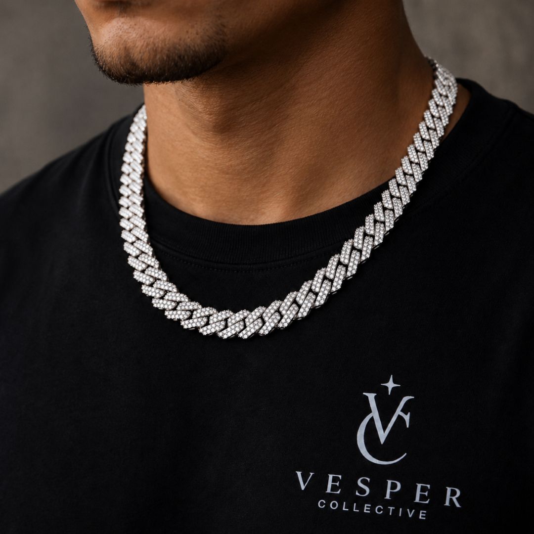 Iced cuban chain 14mm Silver