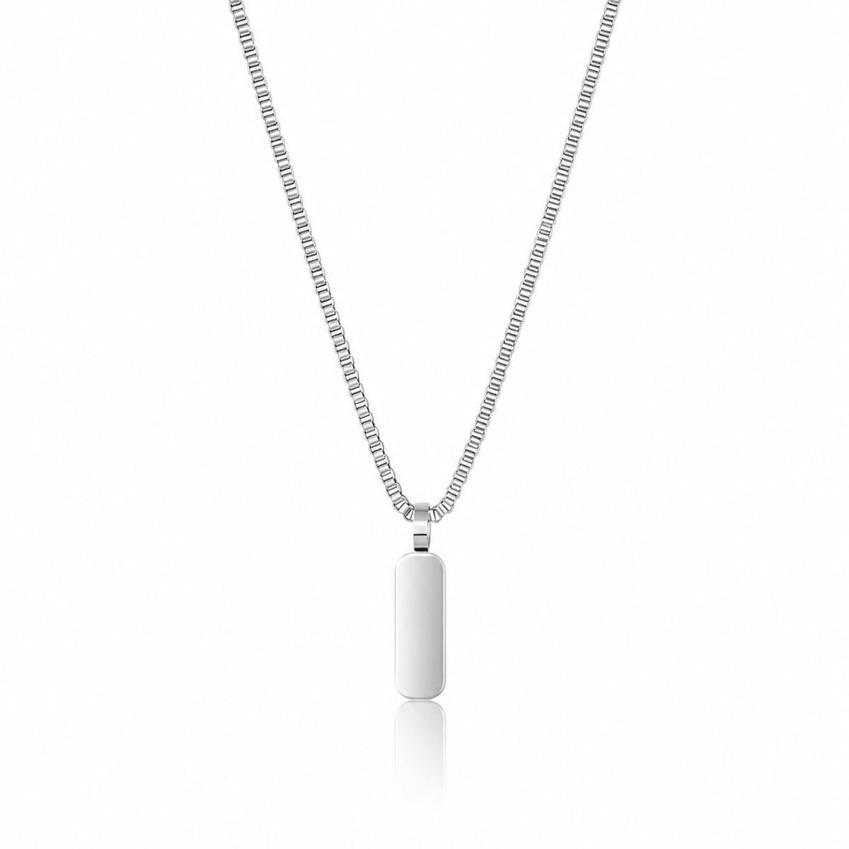 Minimal Bar Pendant Necklace Silver