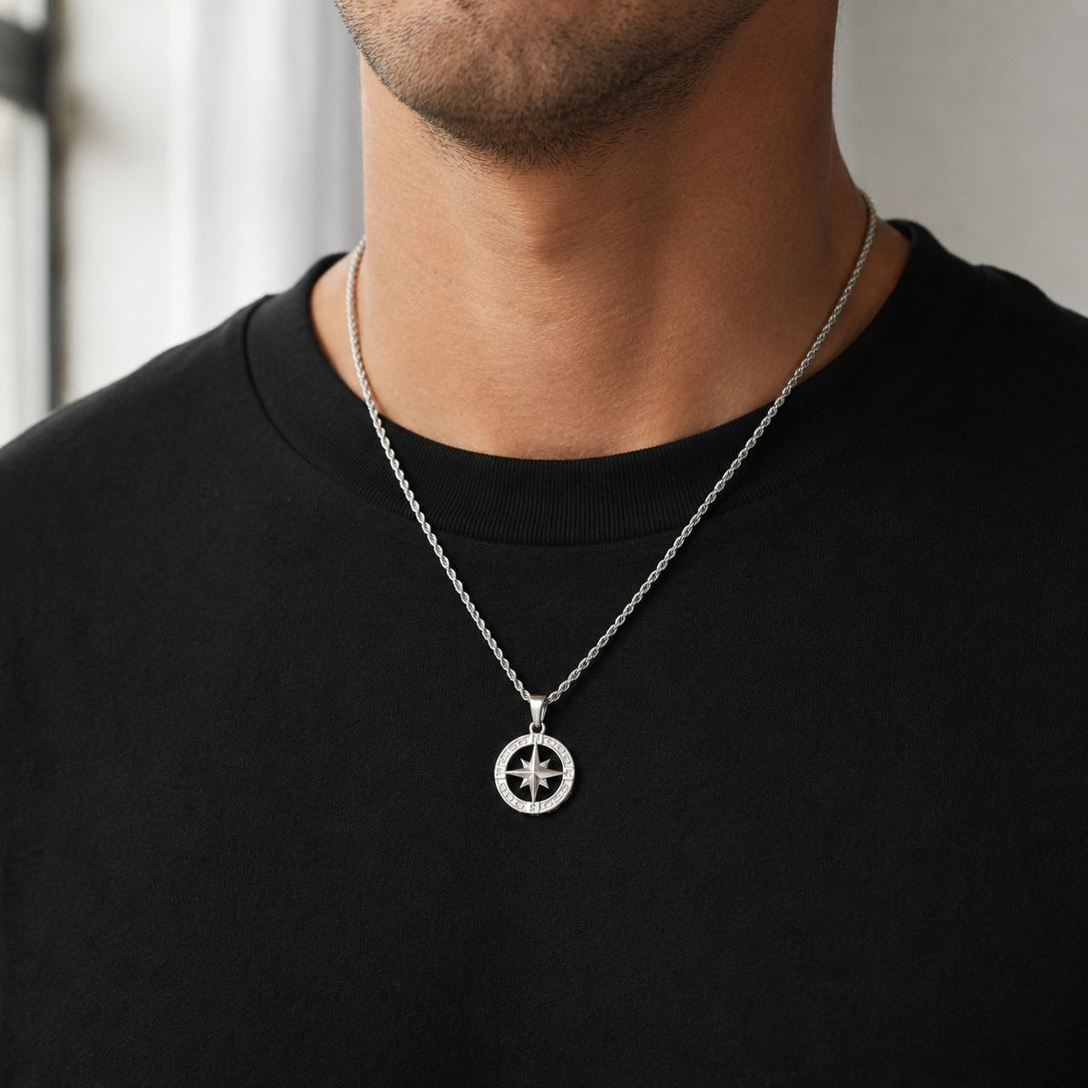 North Star Pendant Necklace Silver