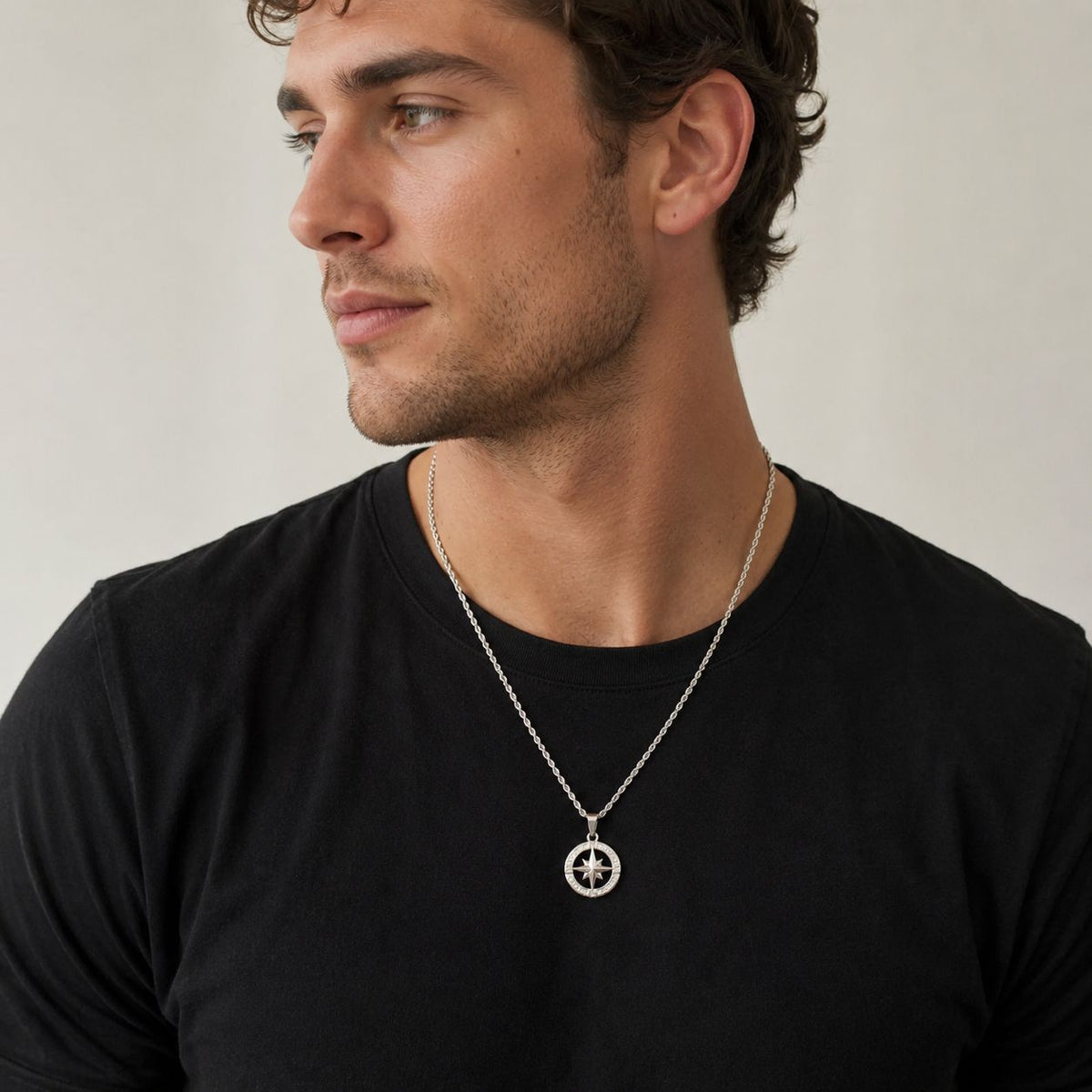 North Star Pendant Necklace Silver