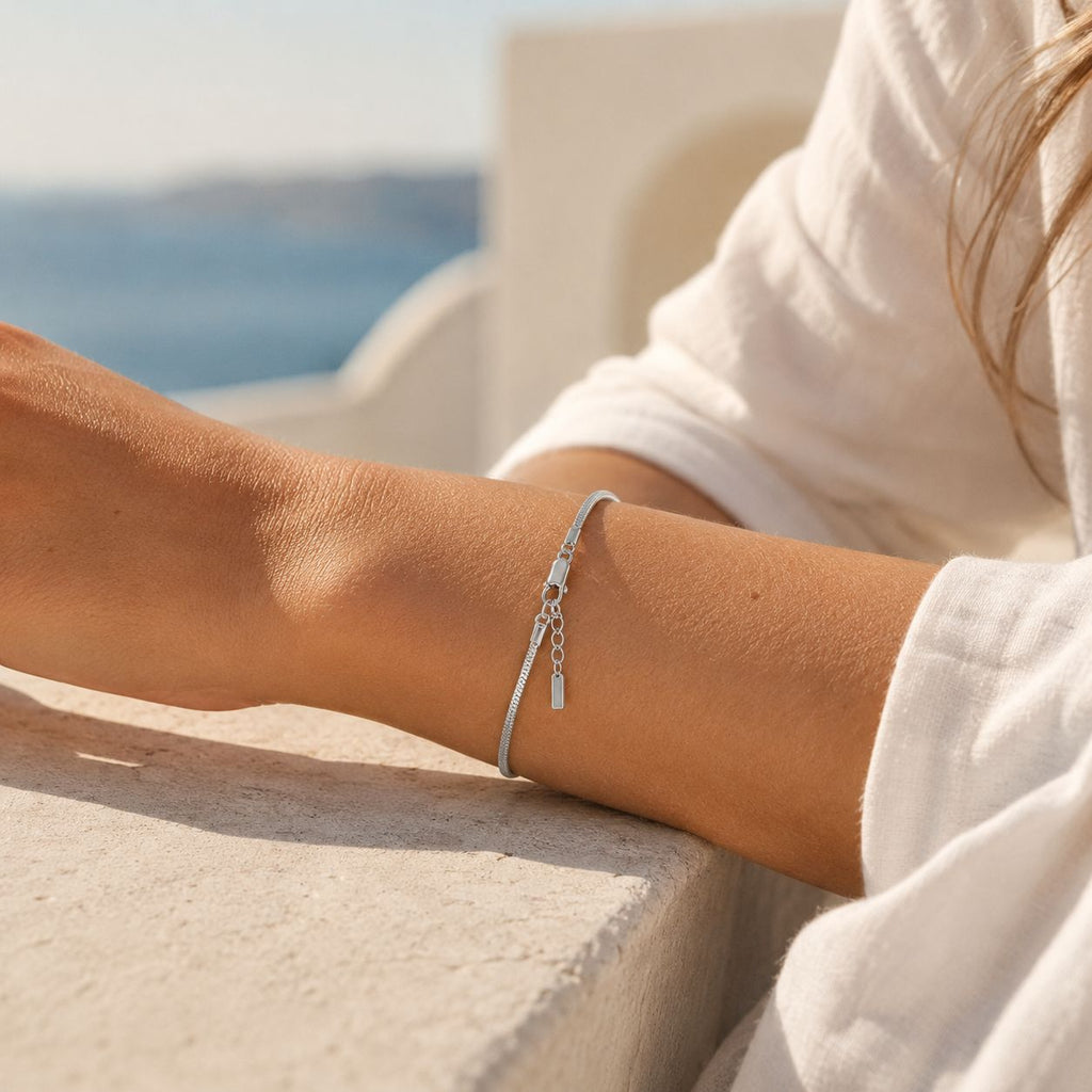 Fine octagon chain bracelet Silver