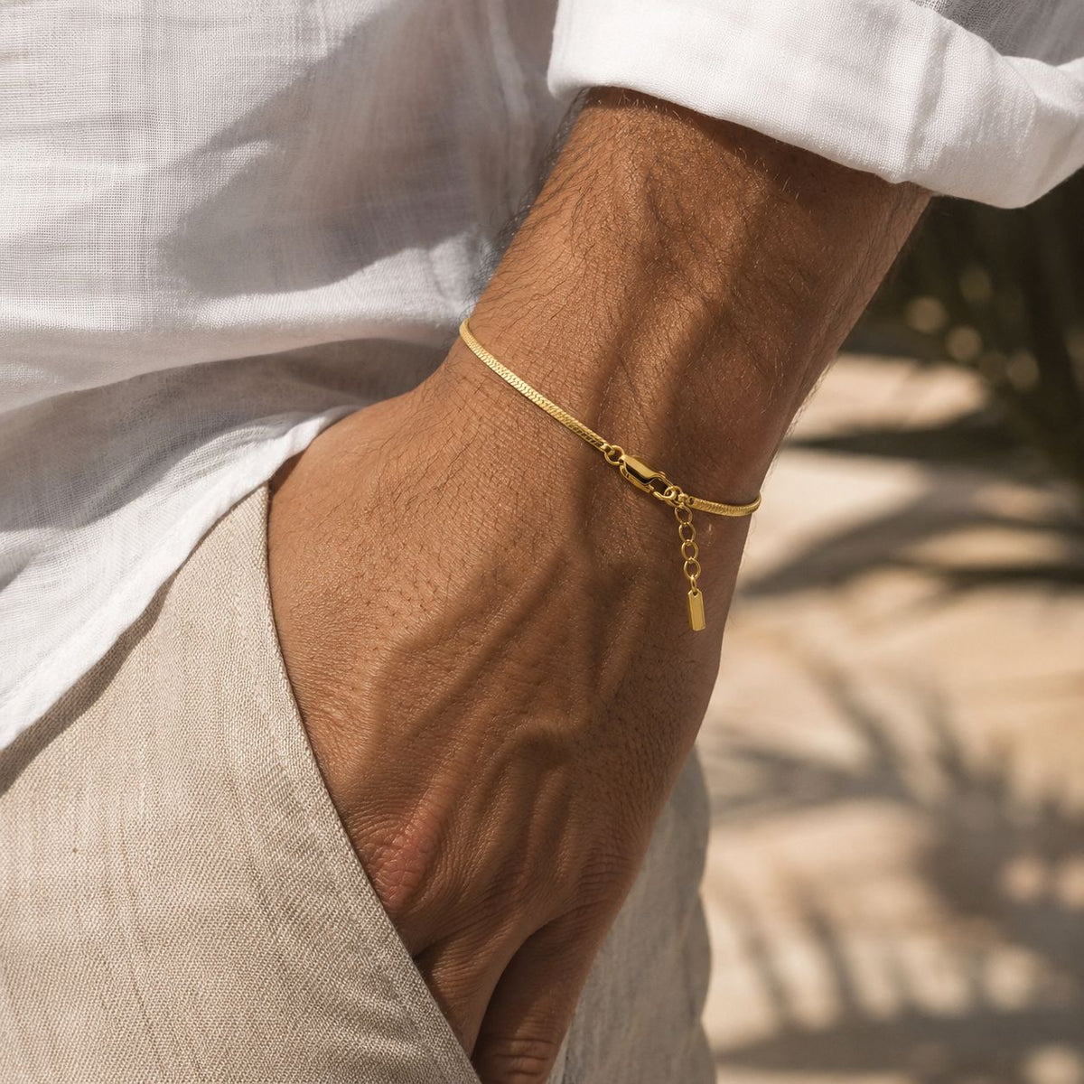 Octagon Chain Bracelet Gold