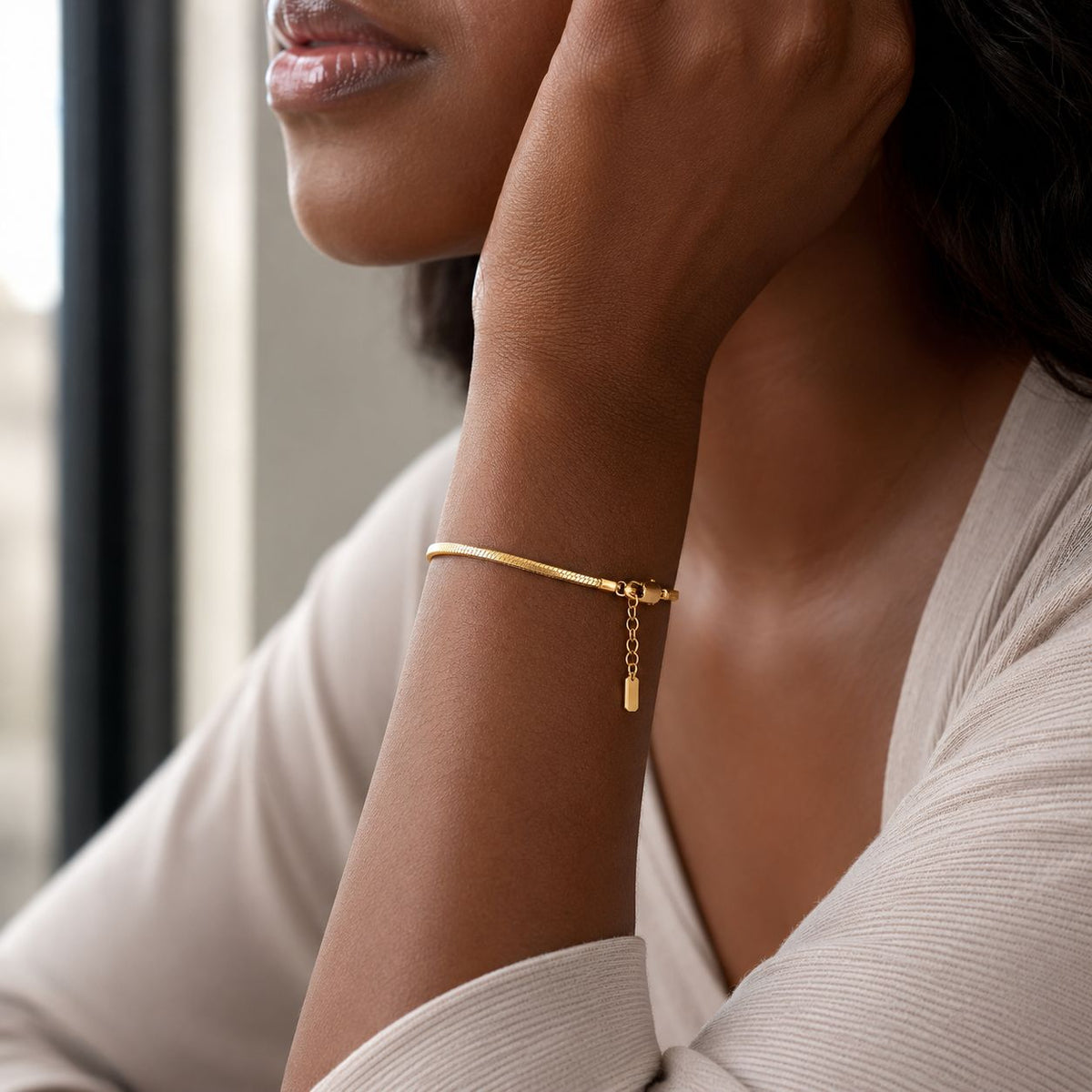 Fine octagon chain bracelet Gold