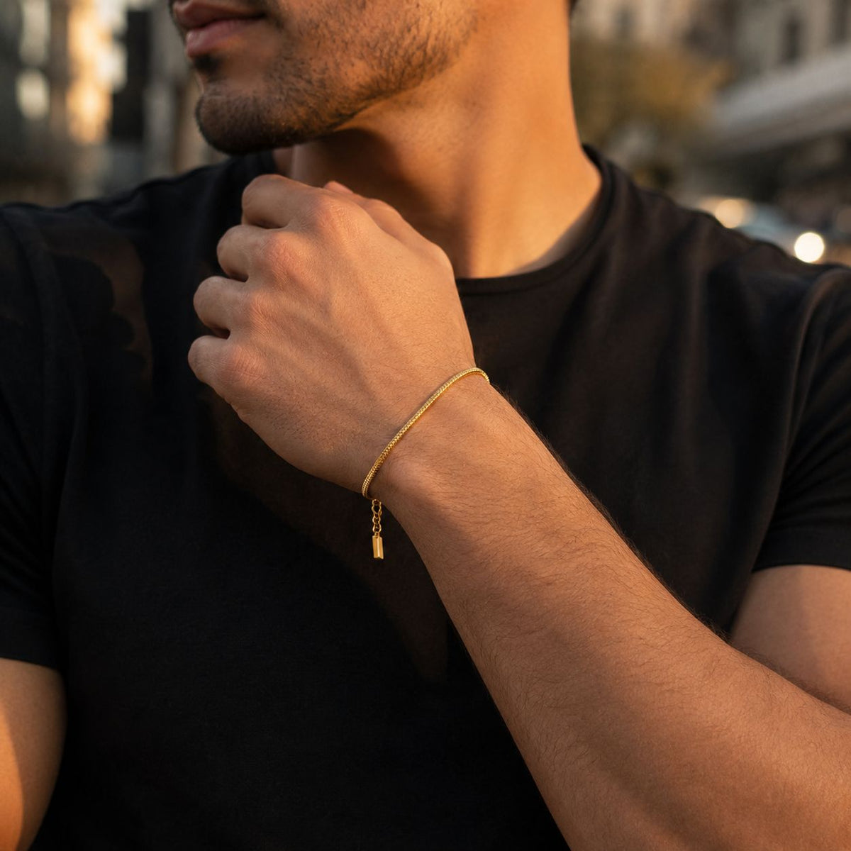 Octagon Chain Bracelet Gold