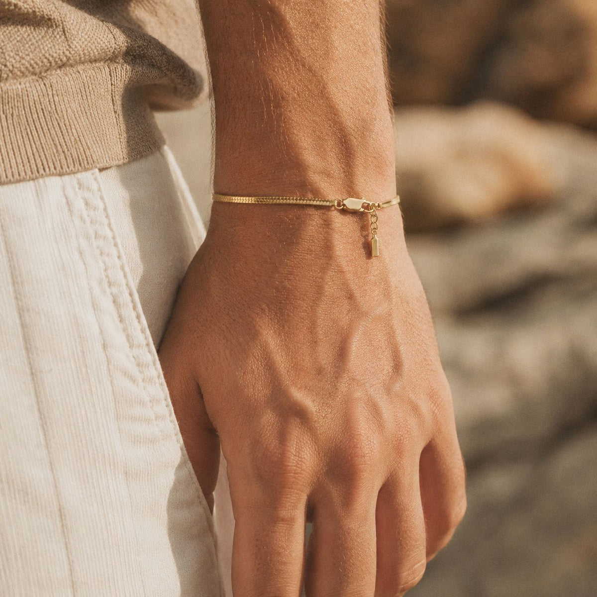 Octagon Chain Bracelet Gold