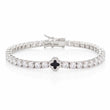 Onyx clover tennis bracelet Silver