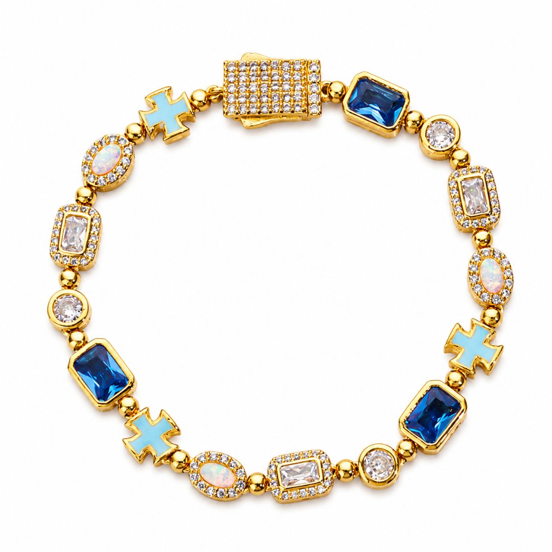 Cross Opal Bracelet Gold