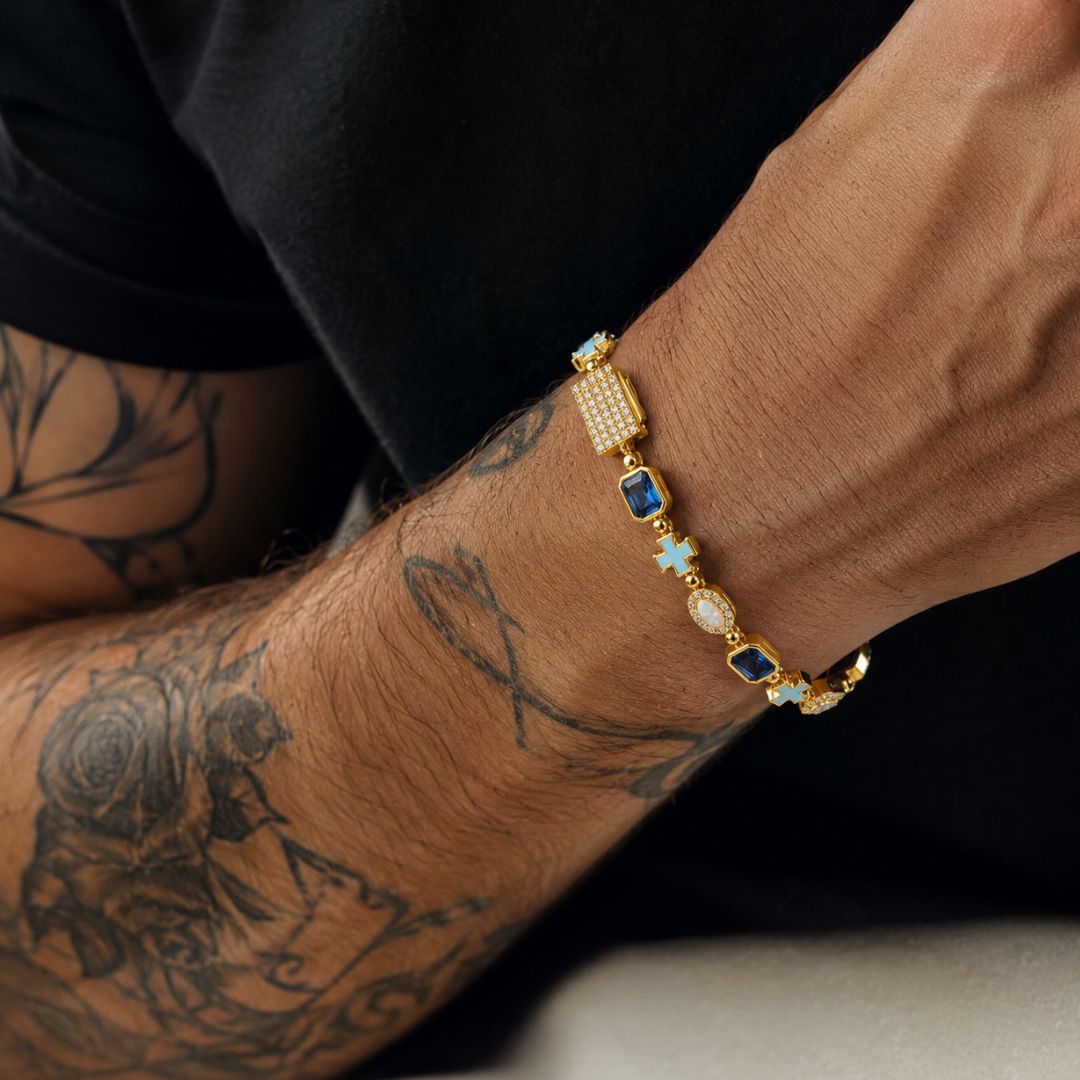 Cross Opal Bracelet Gold