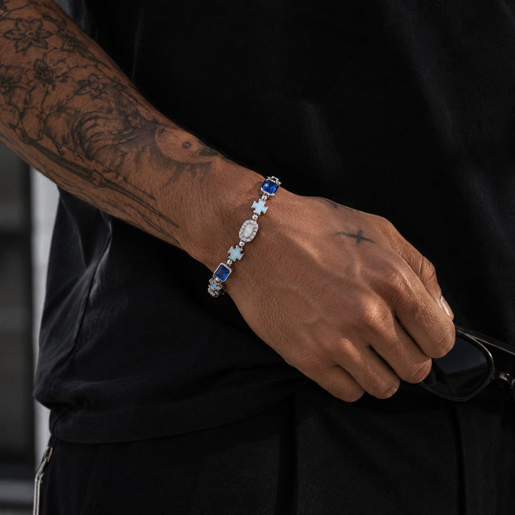 Cross Opal Bracelet Silver