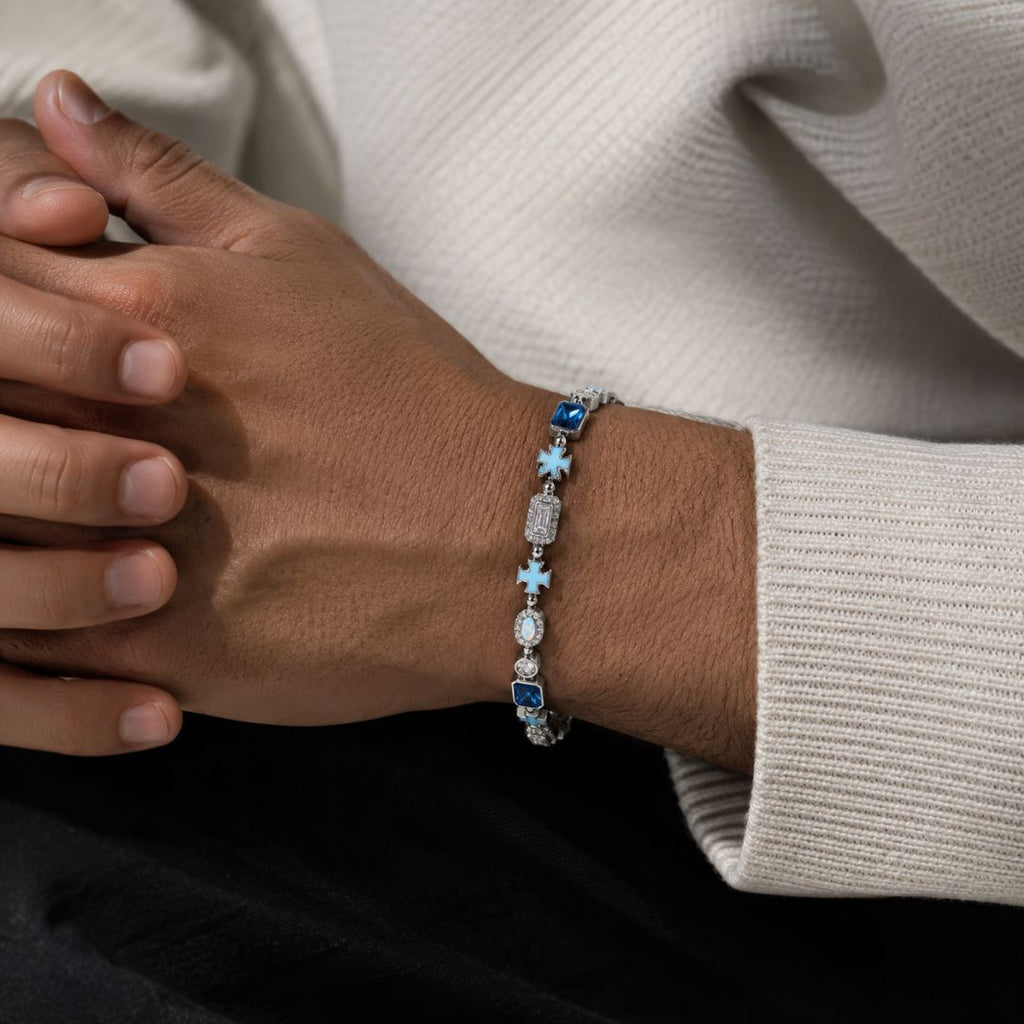 Cross Opal Bracelet Silver