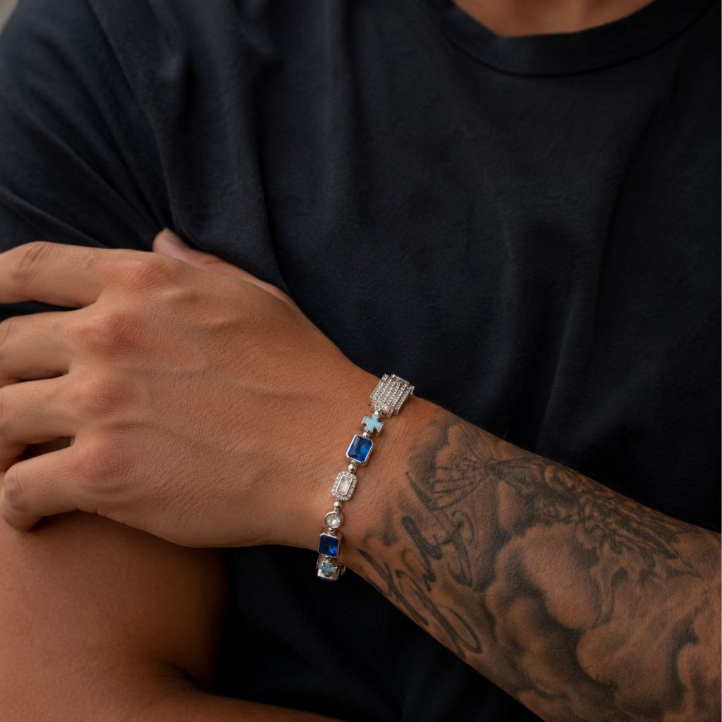 Cross Opal Bracelet Silver