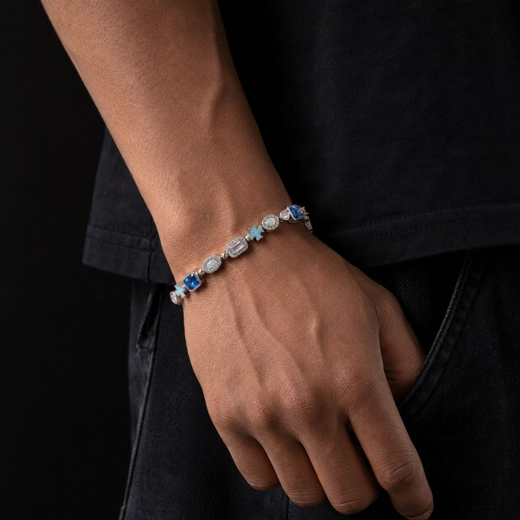 Cross Opal Bracelet Silver