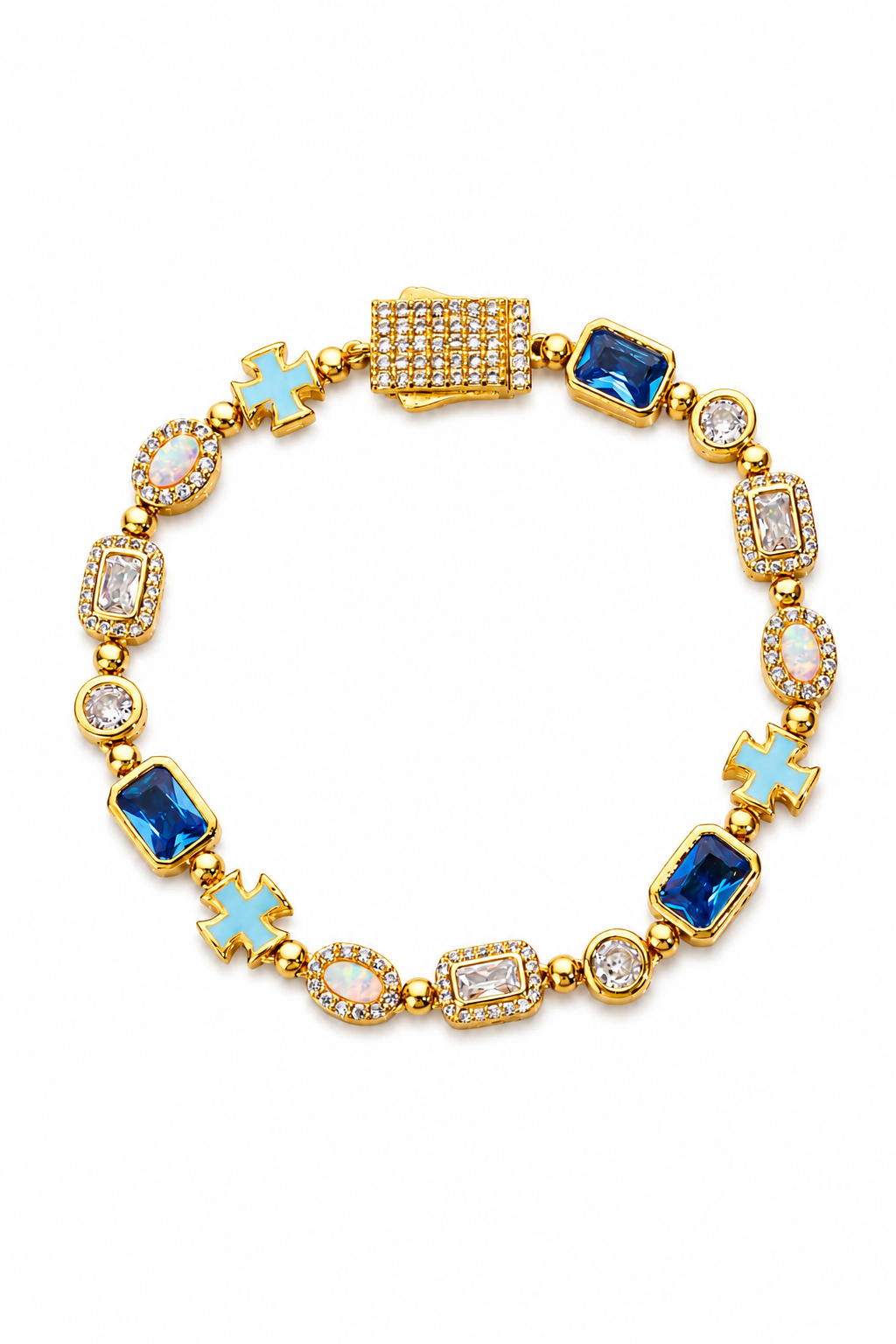 Cross Opal Bracelet Gold