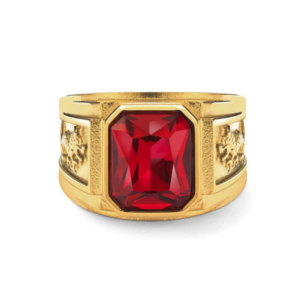 Rubis signet ring Gold