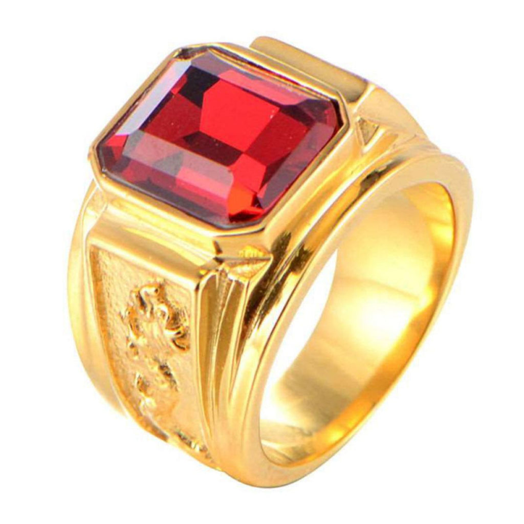 Rubis signet ring Gold