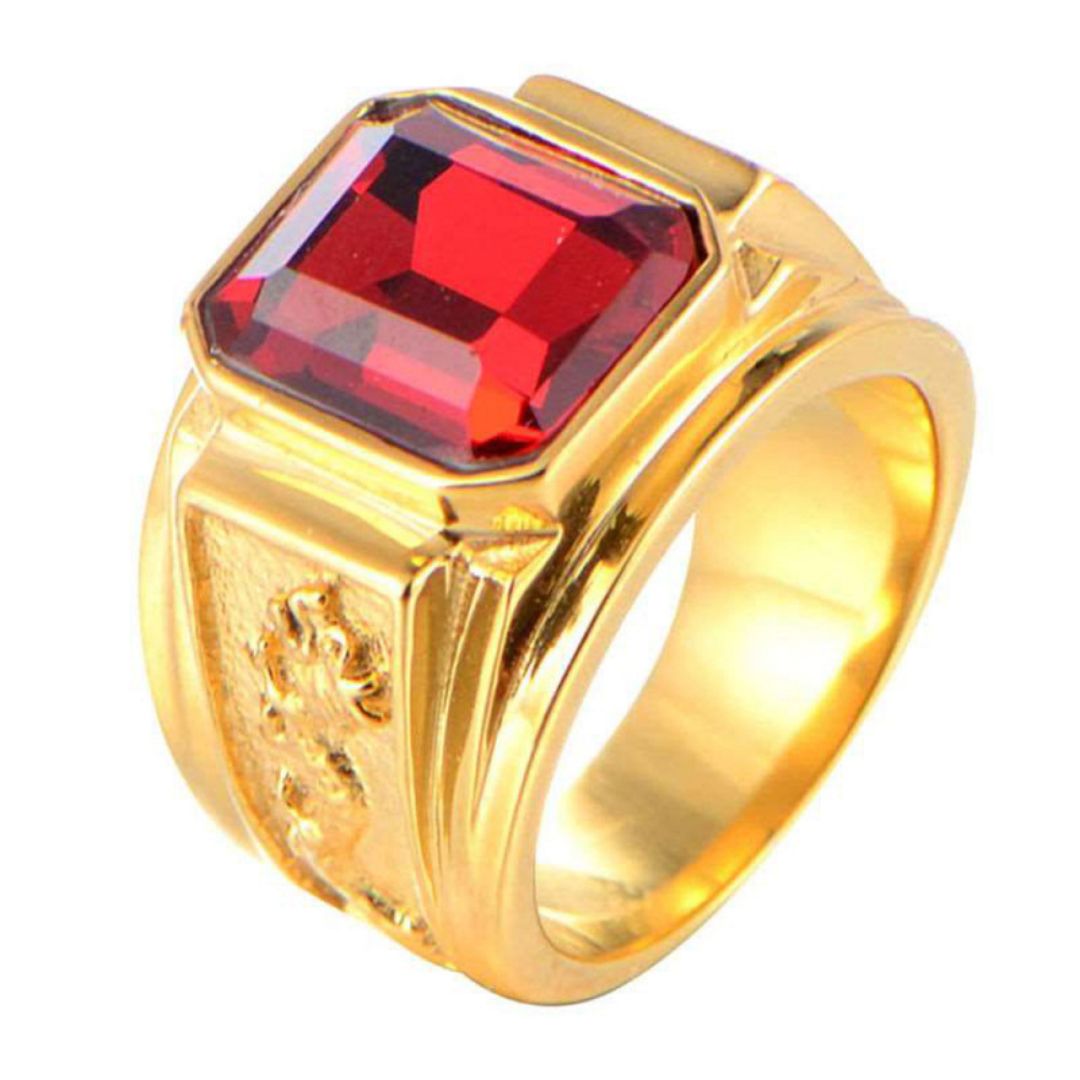 Rubis signet ring Gold