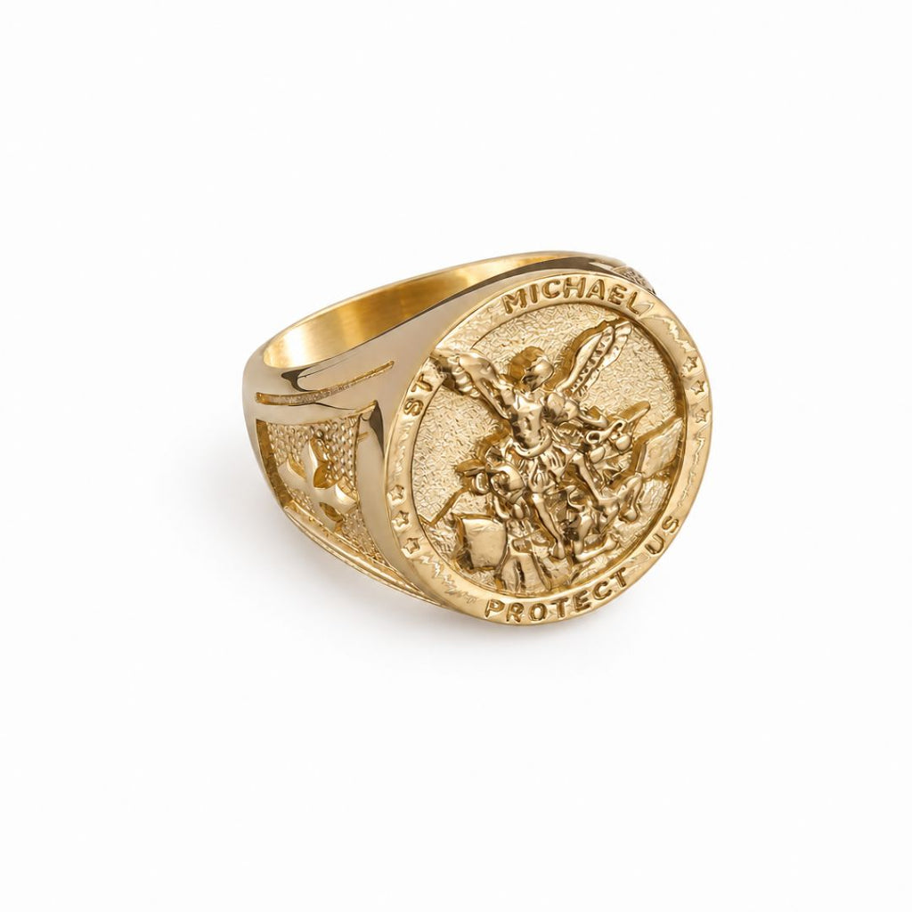 St Michael Signet Ring Gold