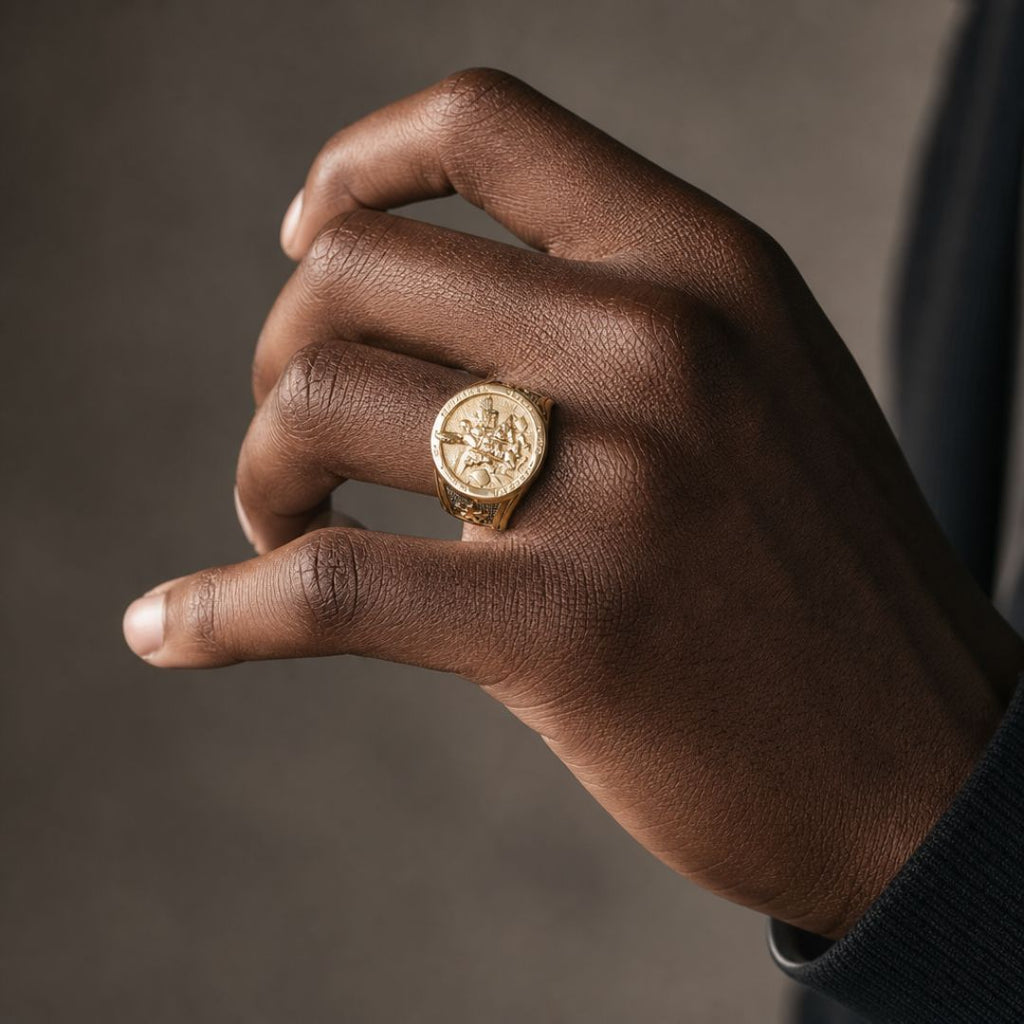 St Michael Signet Ring Gold