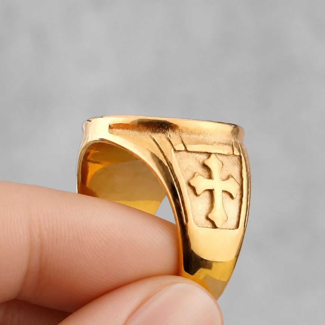 St Michael Signet Ring Gold